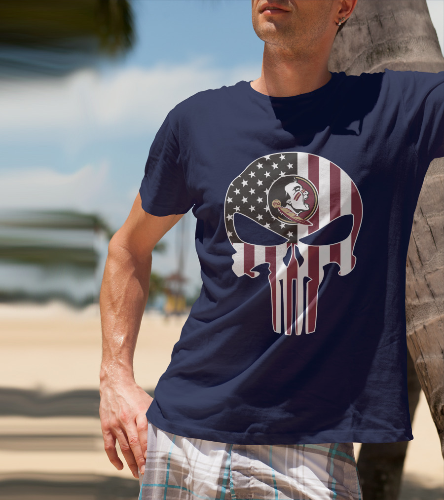 Florida State Seminoles American Flag The Punisher T-Shirt