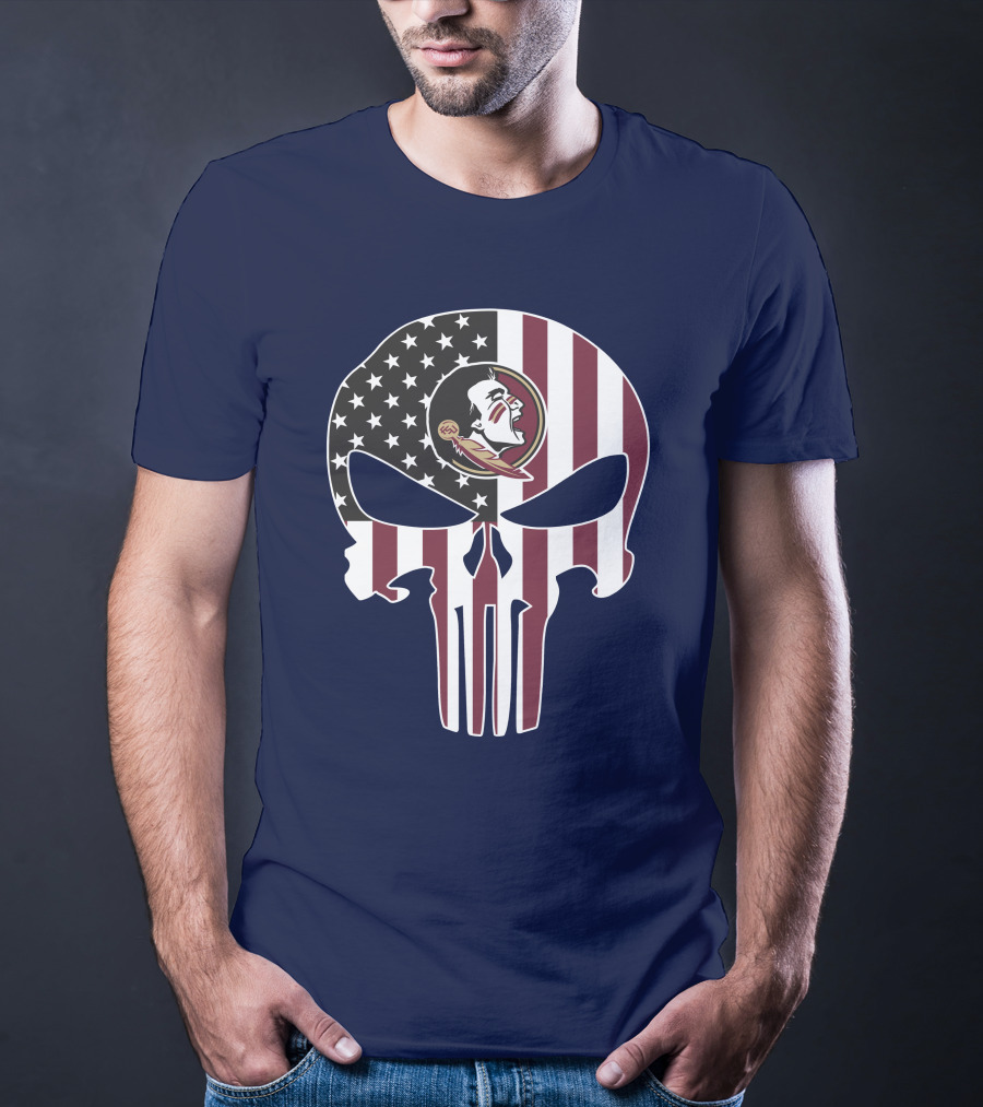 Florida State Seminoles American Flag The Punisher T-Shirt