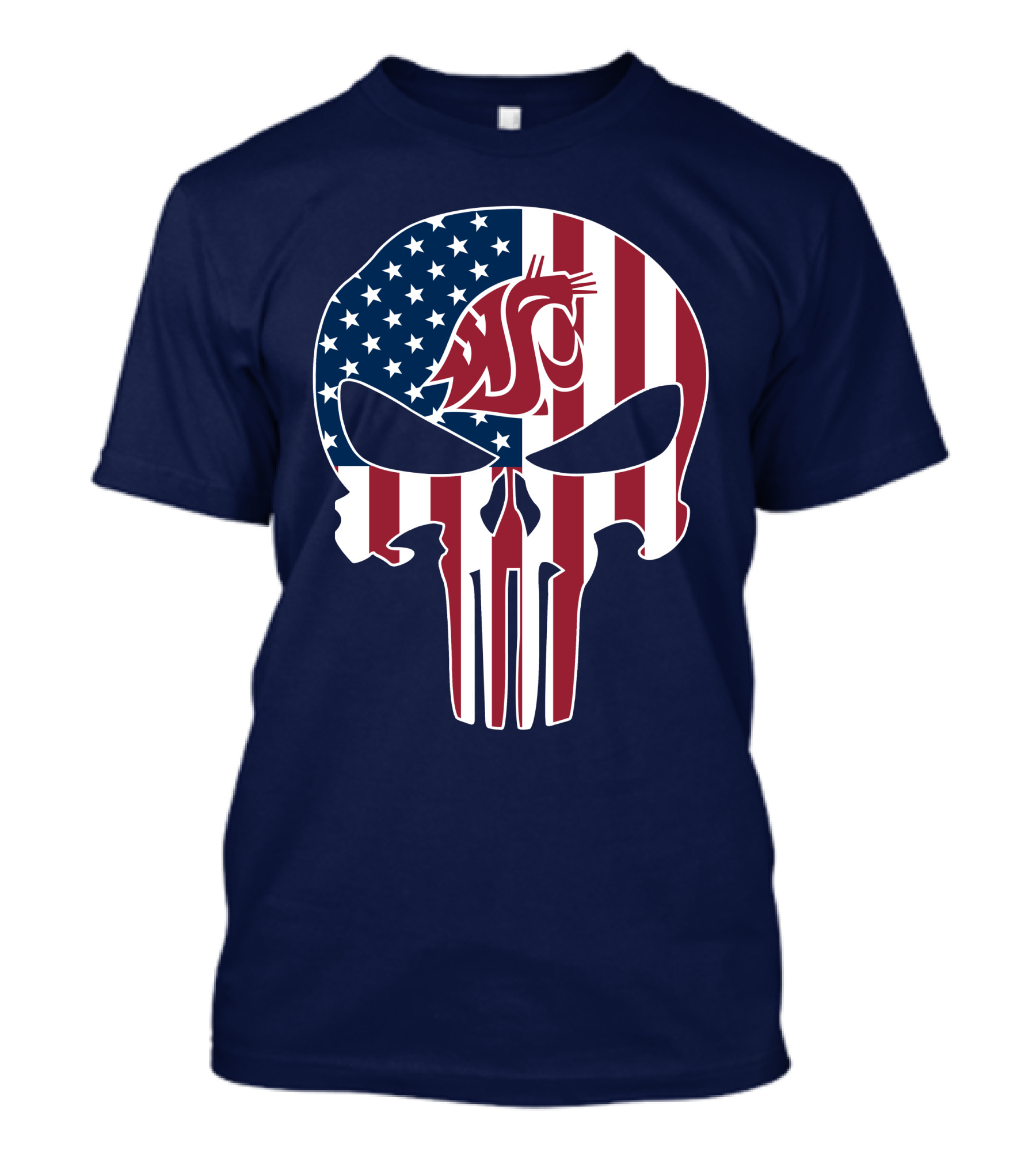 Washington State Cougars Punisher American Flag T-Shirt