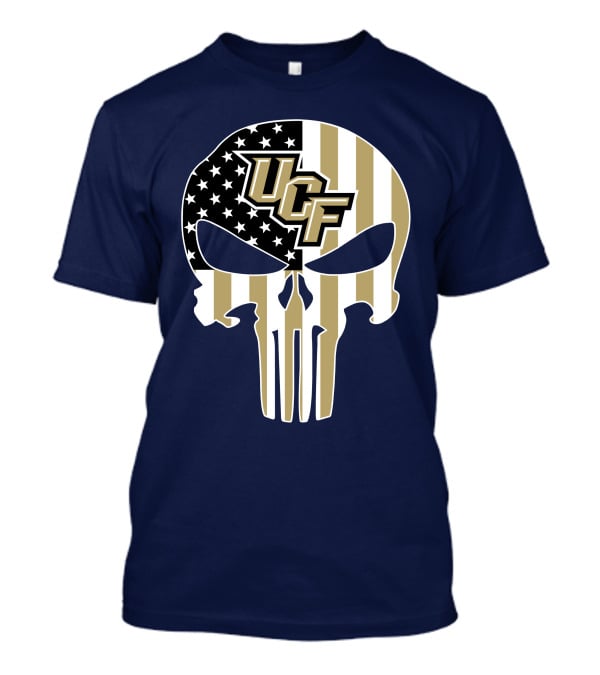 Ucf Knights The Punisher Skull With American Flag T-Shirt