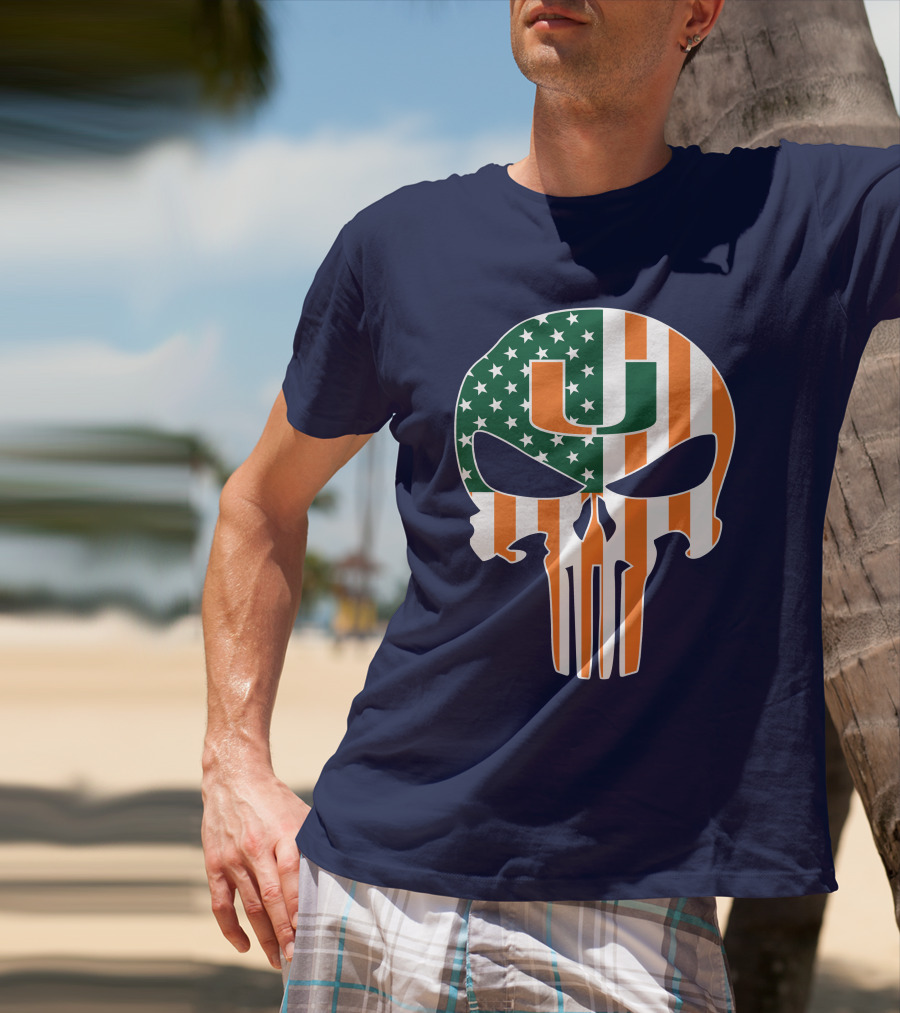 Miami Hurricanes American Flag U The Punisher T-Shirt