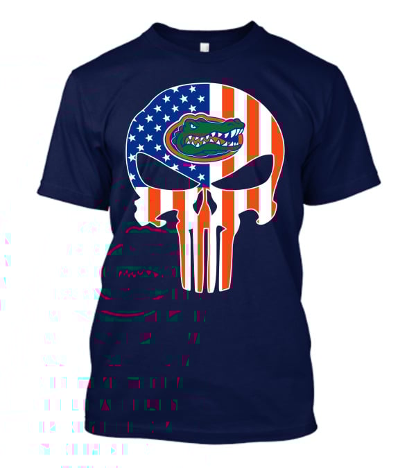 Florida Gators The Punisher American Flag Skull T-Shirt