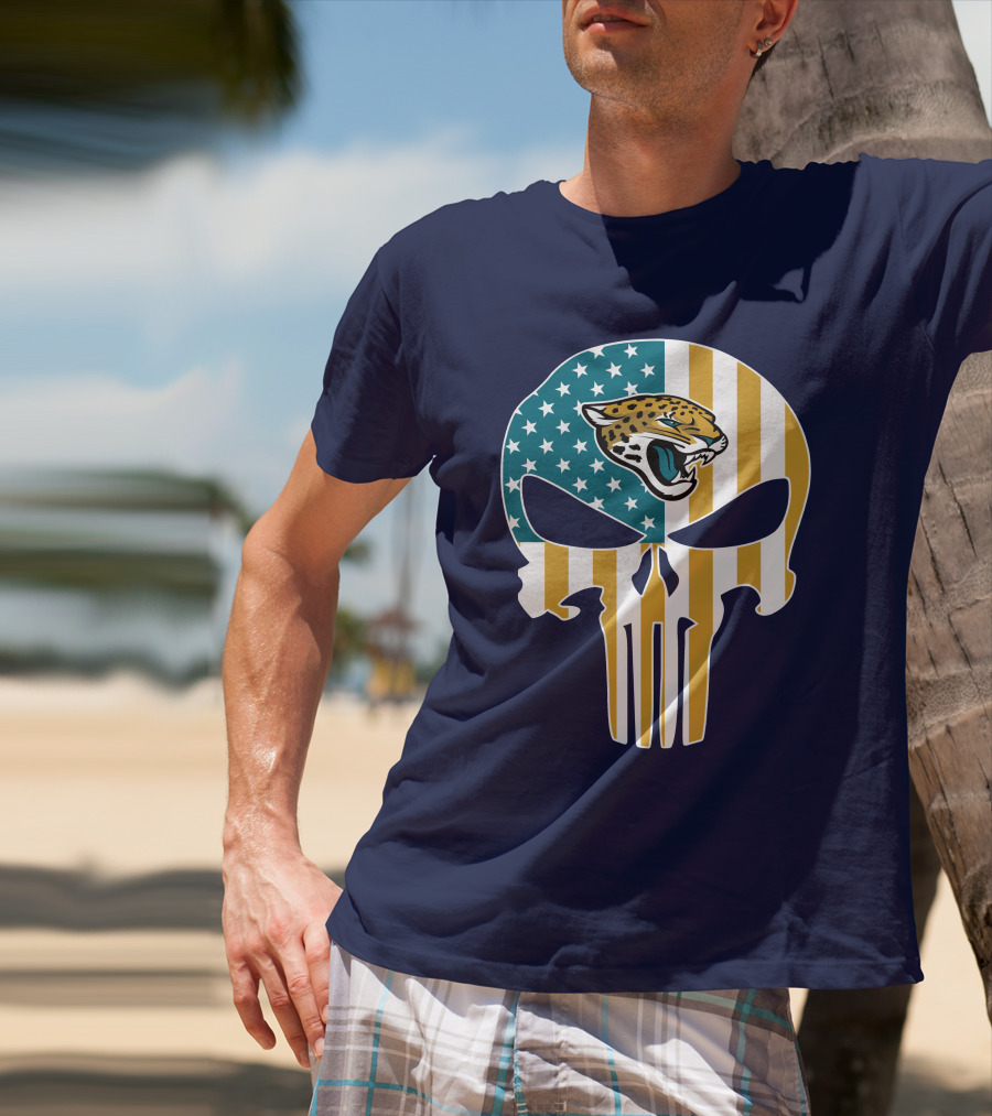 Jacksonville Jaguars The Punisher American Flag Logo 18 T-Shirt