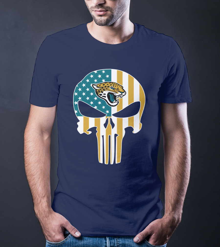 Jacksonville Jaguars The Punisher American Flag Logo 18 T-Shirt