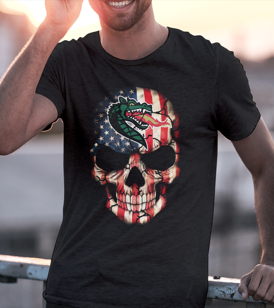 Uab Blazers American Flag Skull T-Shirt