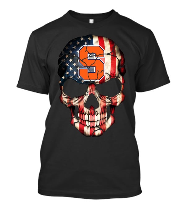 Syracuse Orange Skull American Flag T-Shirt