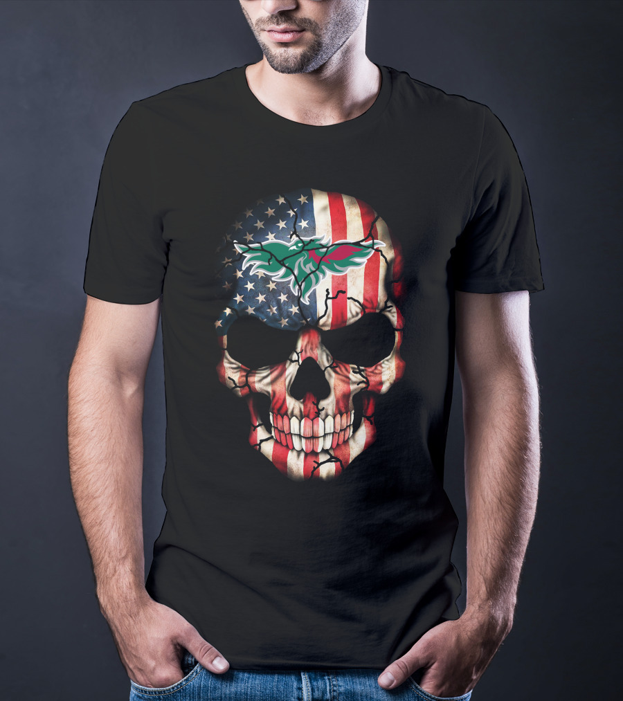 Green Bay Phoenix American Flag Skull T-Shirt
