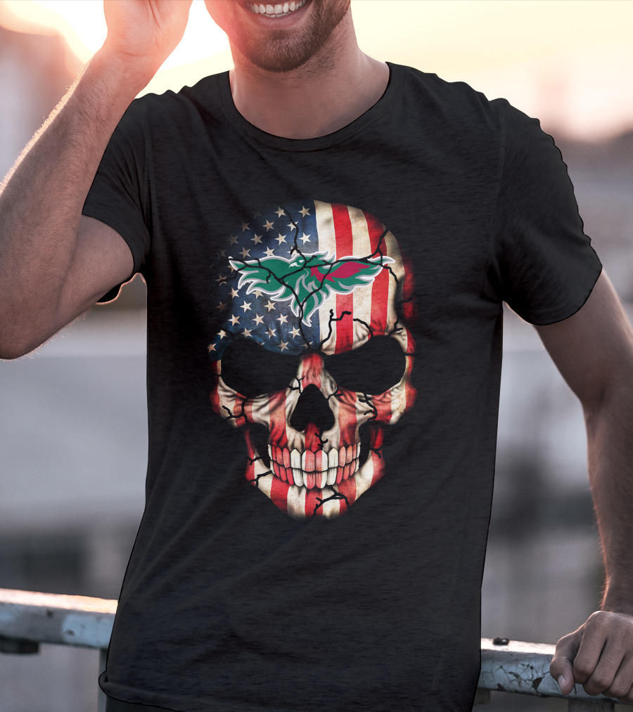 Green Bay Phoenix American Flag Skull T-Shirt