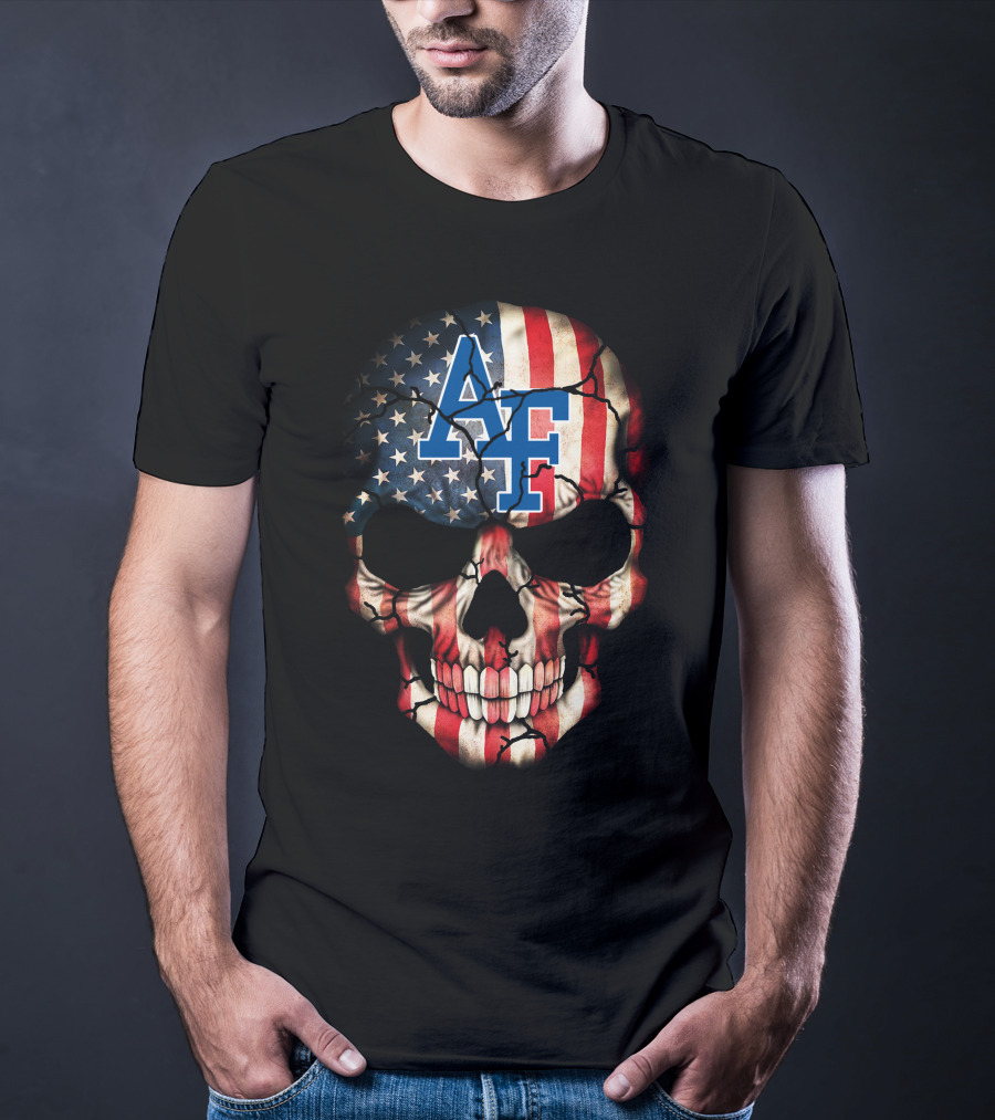 American Flag Skull Af Air Force Falcons 124 T-Shirt