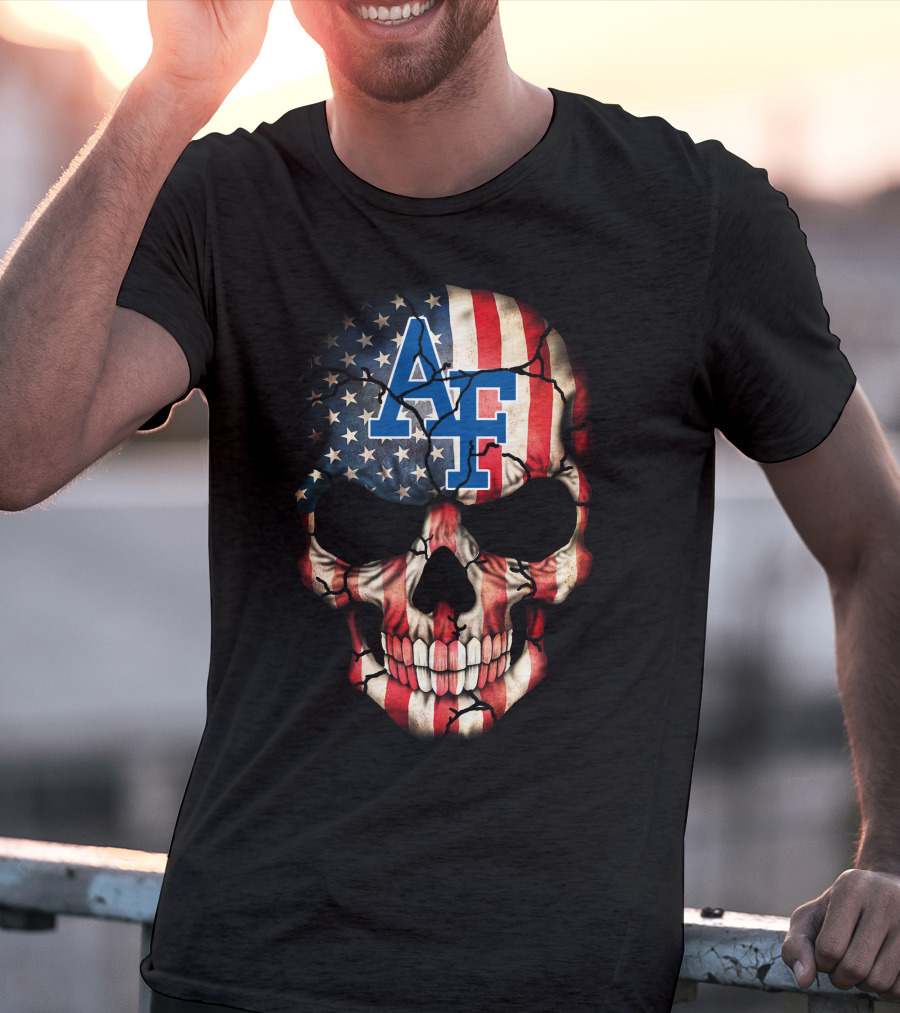 American Flag Skull Af Air Force Falcons 124 T-Shirt