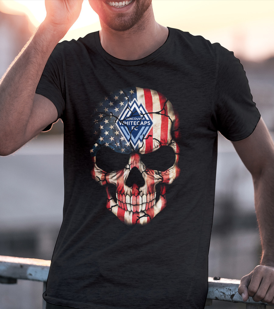 Vancouver Whitecaps Fc American Flag Skull T-Shirt