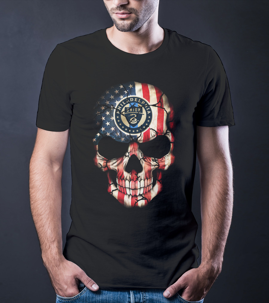Philadelphia Union American Flag Skull T-Shirt