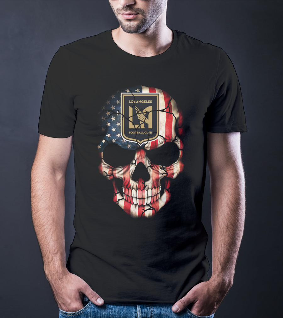 Los Angeles Fc American Flag Skull T-Shirt