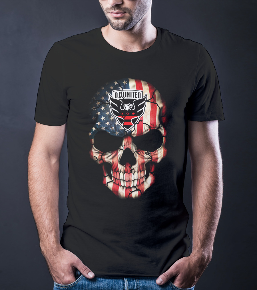 Dc United American Flag Skull T-Shirt