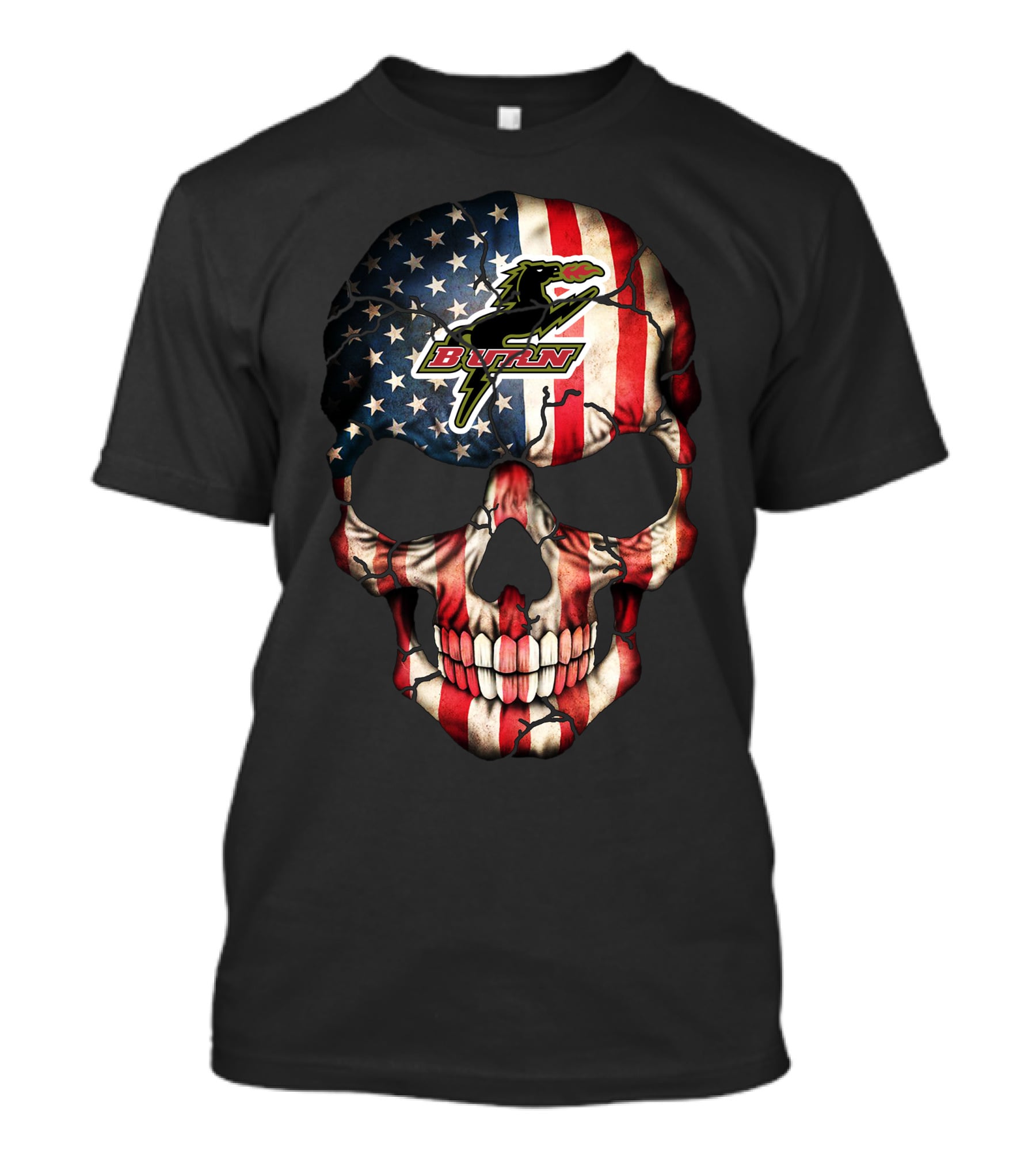 Dallas Burn American Flag Skull T-Shirt