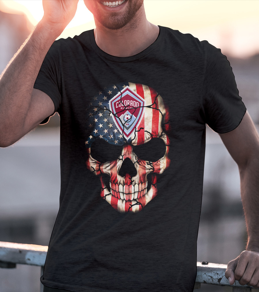 Colorado Rapids 96 Skull American Flag T-Shirt
