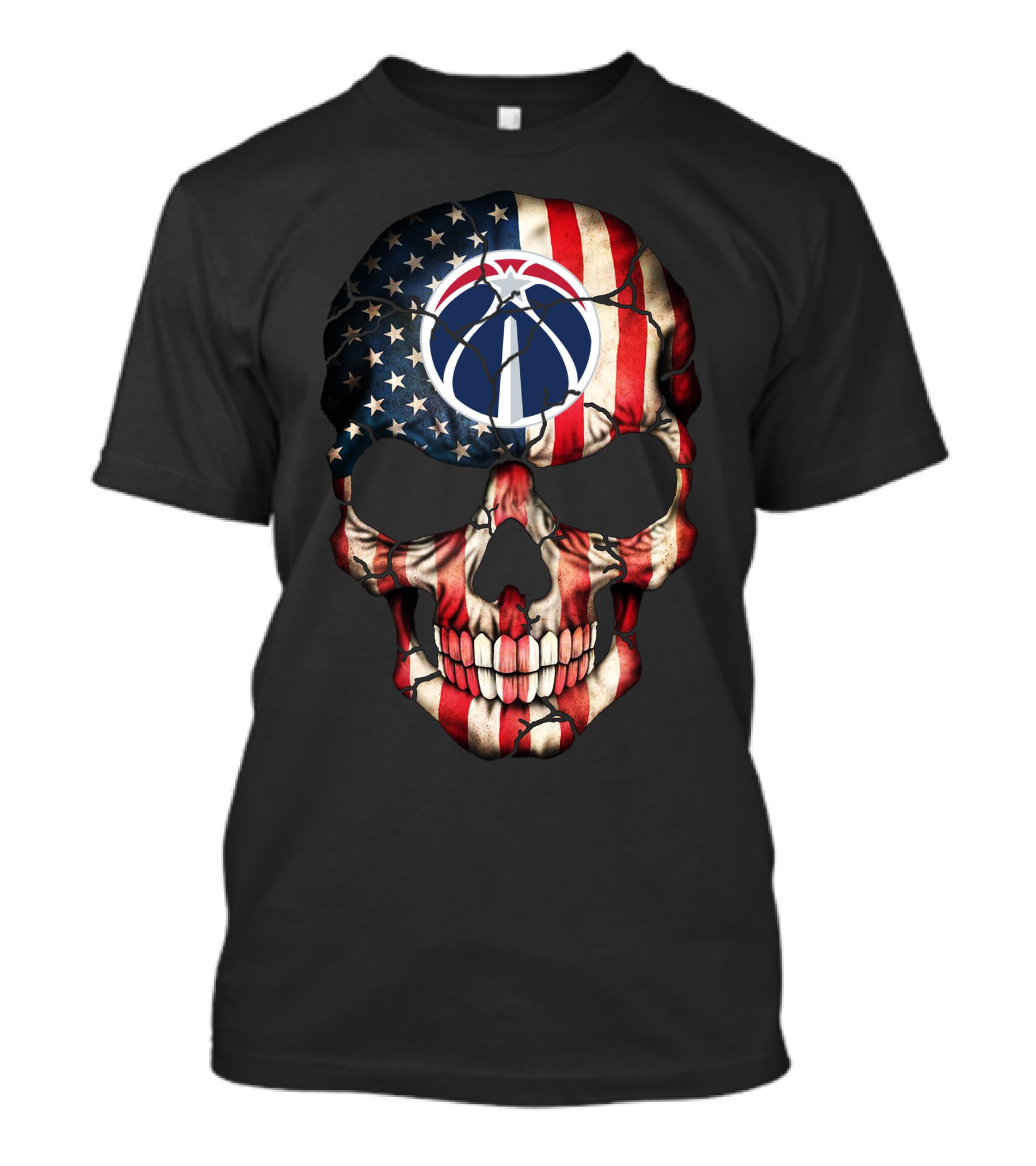 Washington Wizards American Flag Skull T-Shirt