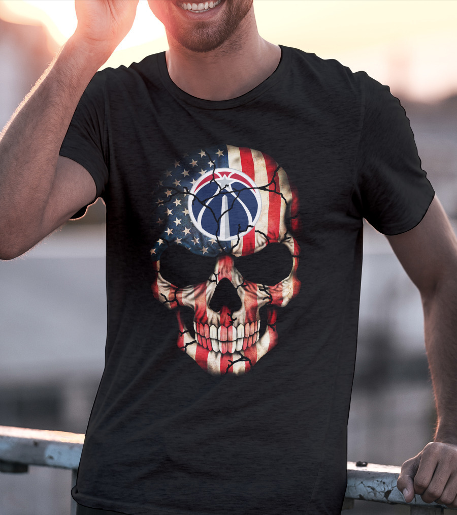 Washington Wizards American Flag Skull T-Shirt