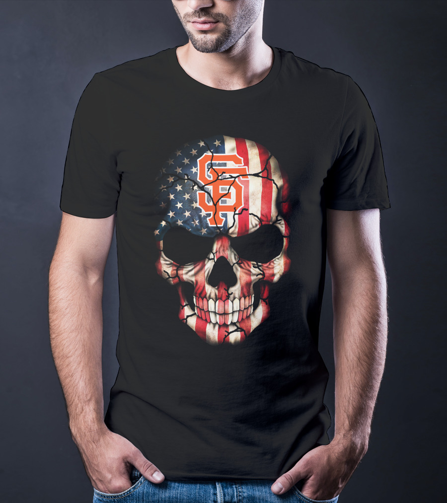 San Francisco Giants American Flag Skull T-Shirt