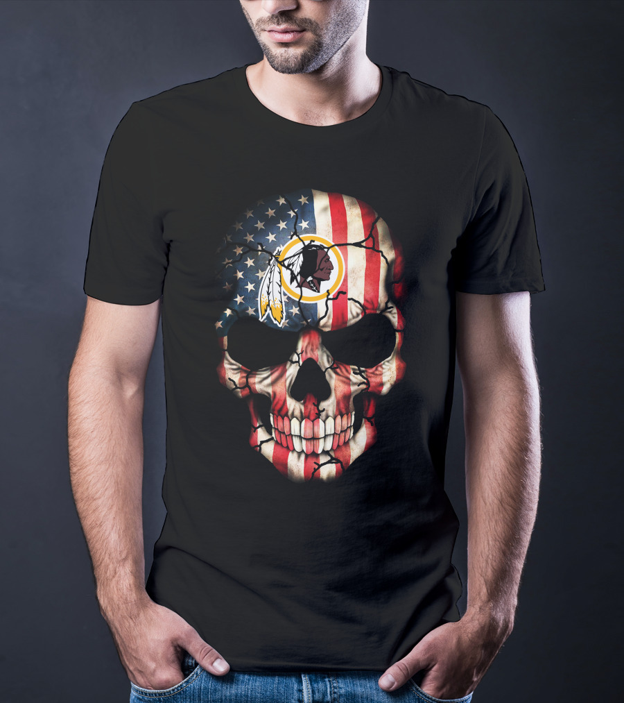 Usa Flag Skull Washington Redskins T-Shirt