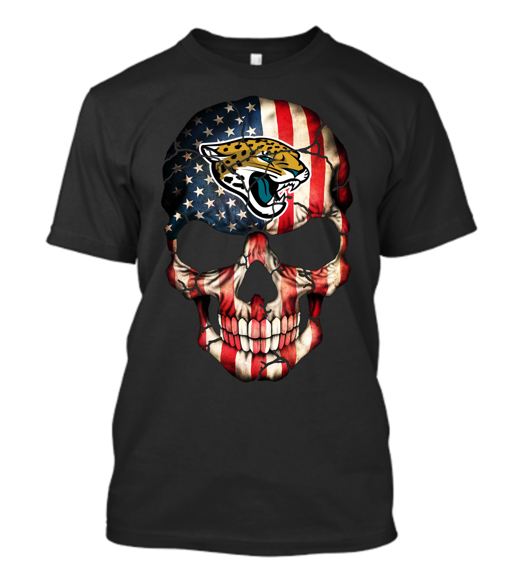 Jacksonville Jaguars American Flag Skull T-Shirt