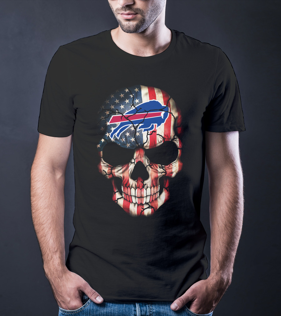 Buffalo Bills American Flag Skull 270 T-Shirt