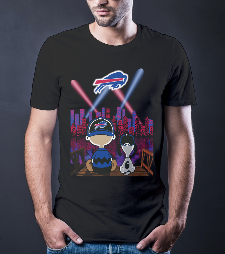 Buffalo Bills City Lights Night Skyline Fan Scene T-Shirt