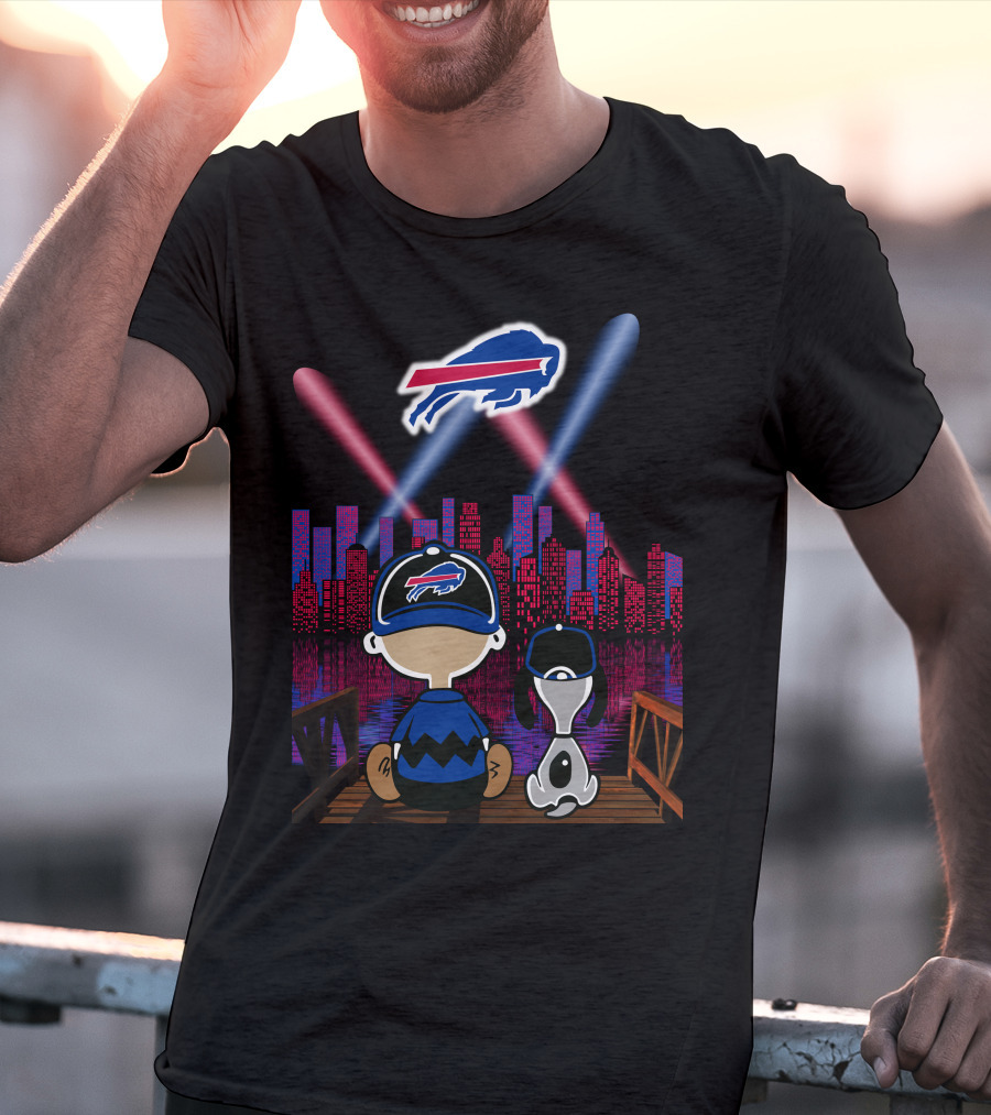 Buffalo Bills City Lights Night Skyline Fan Scene T-Shirt