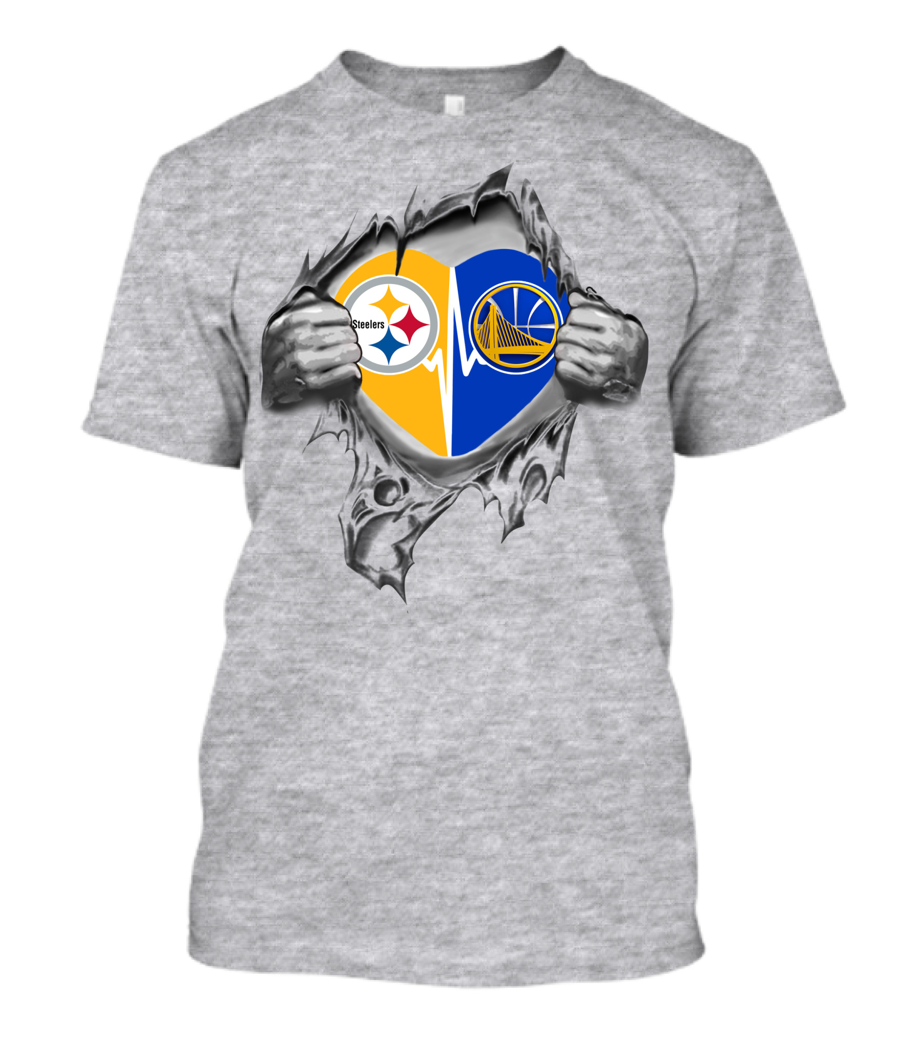 Steelers Golden State Warriors Heartbeat Passion In My Heart T-Shirt