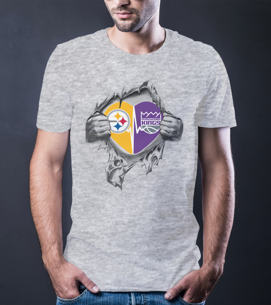 Steelers Sacramento Kings Heartbeat Loyalty Fan Pride T-Shirt