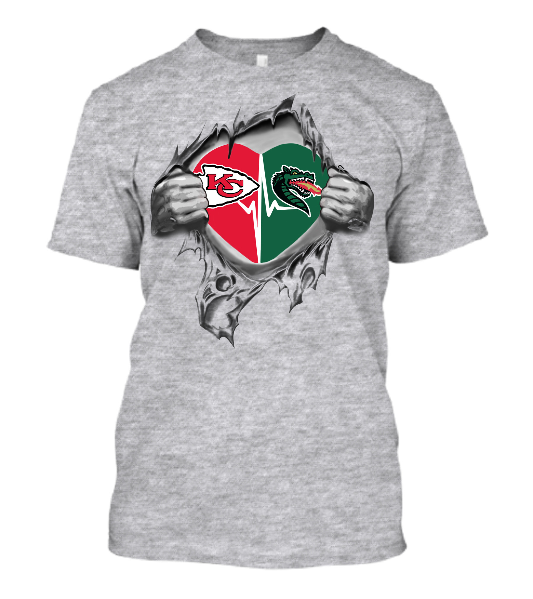 Chiefs Uab Blazers Heartbeat Passion T-Shirt
