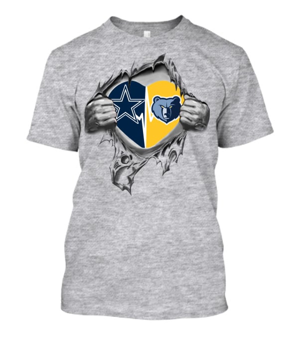 Cowboys Memphis Grizzlies Heart T-Shirt