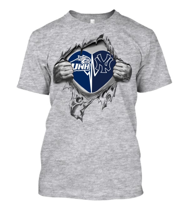 Unh Wildcats Yankees Heart Inside Passion T-Shirt