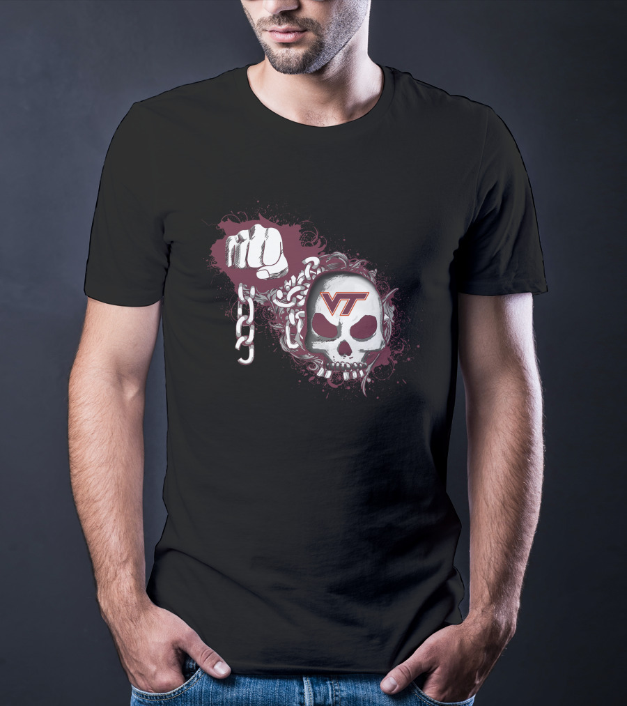 Virginia Tech Hokies Vt Skull And Chain T-Shirt