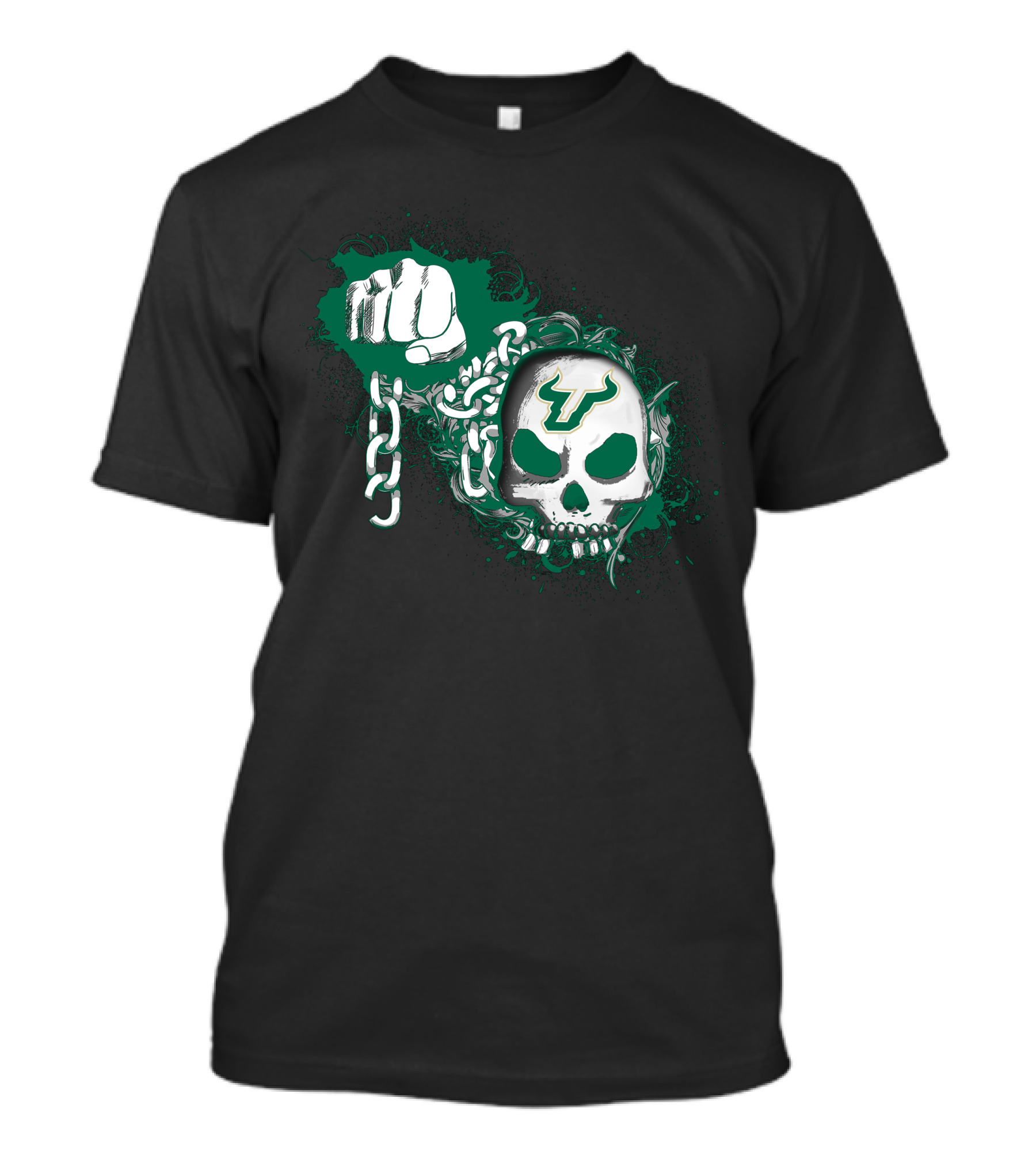 South Florida Bulls Skull And Fist Chain T-Shirt