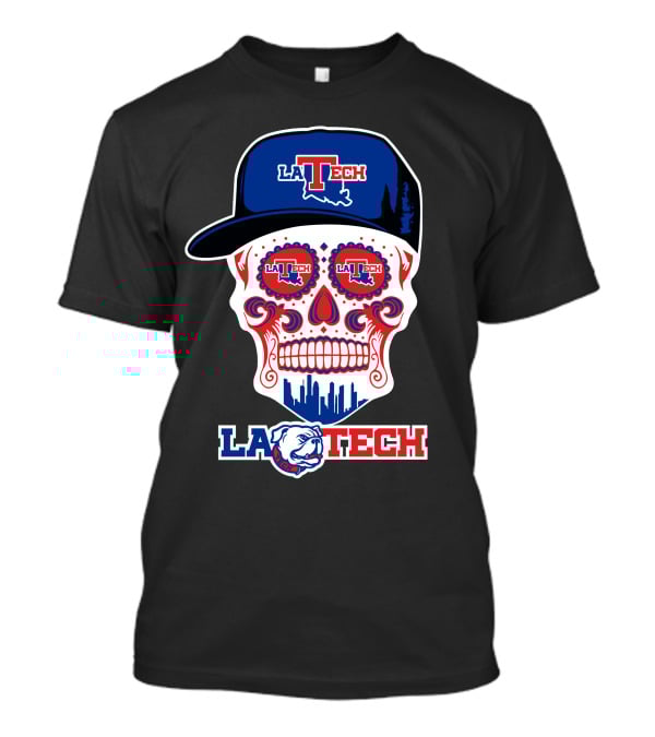 La Tech Bulldogs Skull In Hat Fun T-Shirt