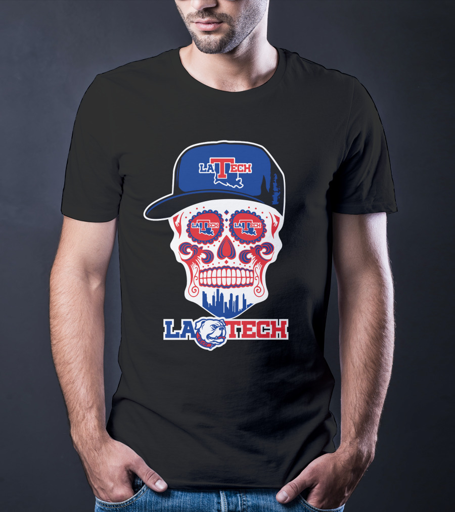La Tech Bulldogs Skull In Hat Fun T-Shirt