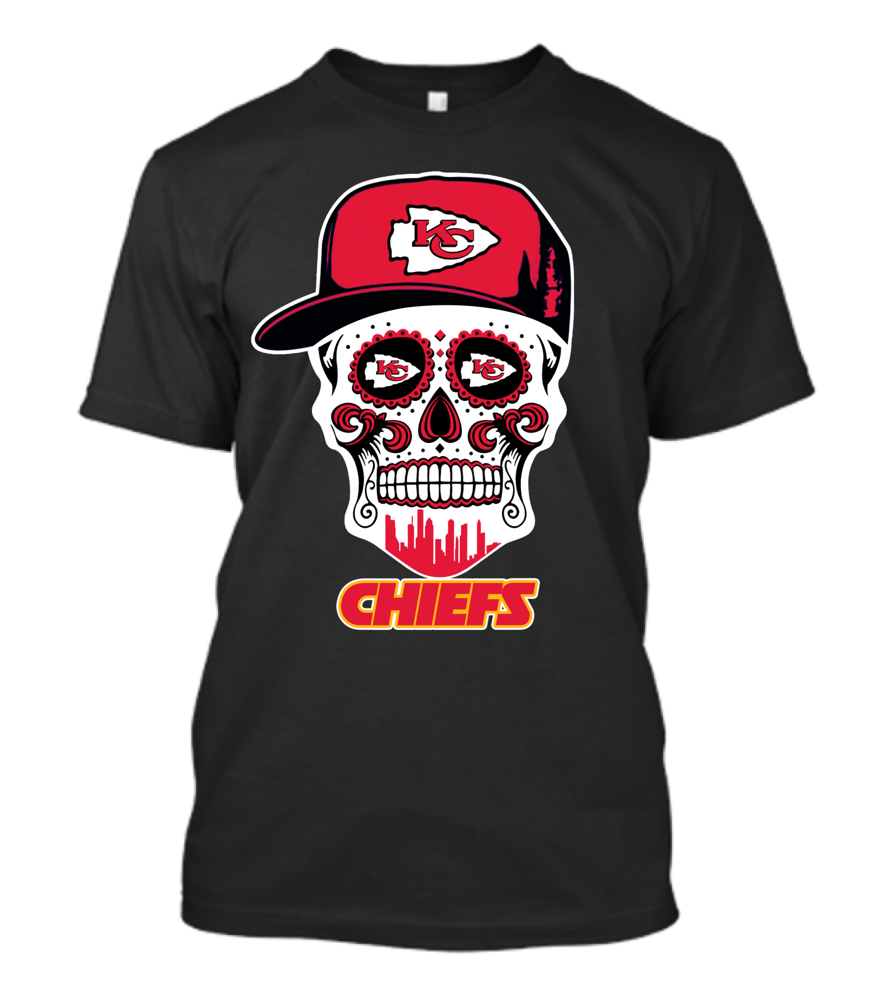Kansas City Chiefs Skull K.c. Logo Hat Chiefs T-Shirt