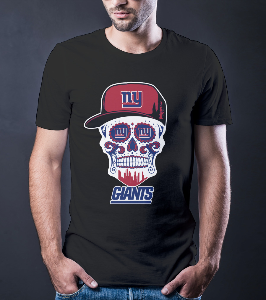 New York Giants Skull Cap City Silhouette Funny T-Shirt