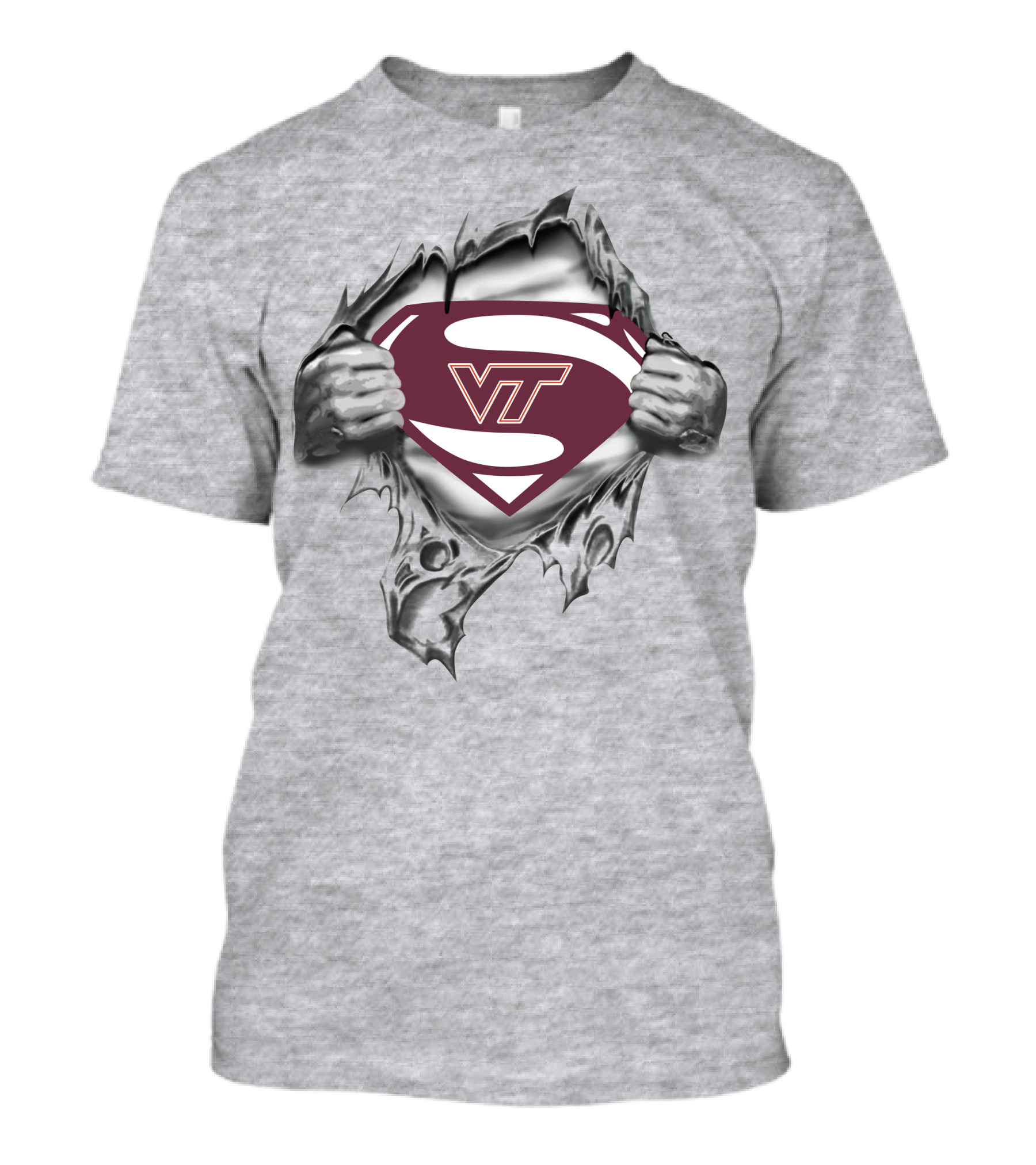 Virginia Tech Hokies Vt Superman Emblem Burst T-Shirt