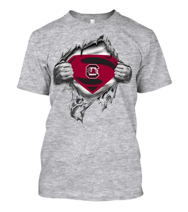 South Carolina Gamecocks Superman Shield Emblem Burst T-Shirt