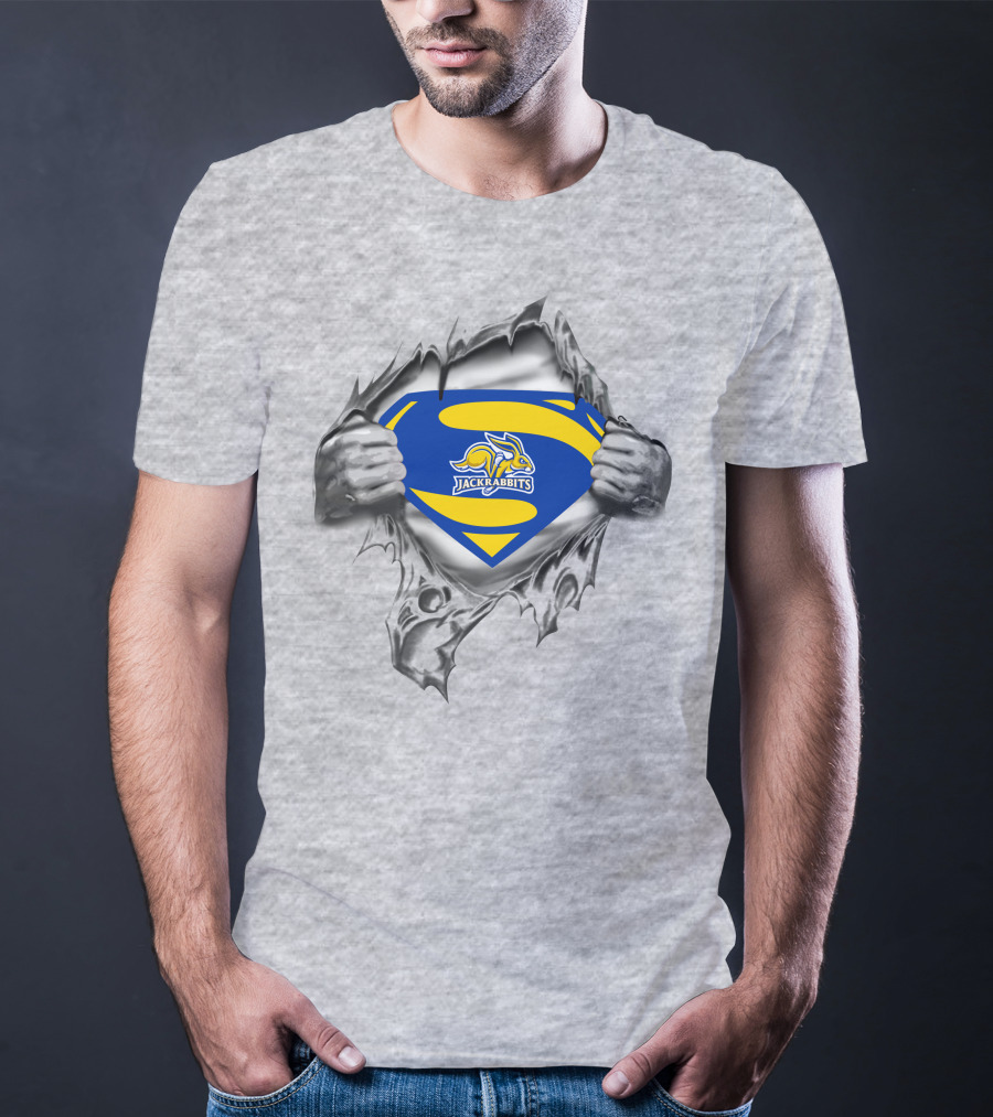 South Dakota State Jackrabbits Superman Logo Rip T-Shirt