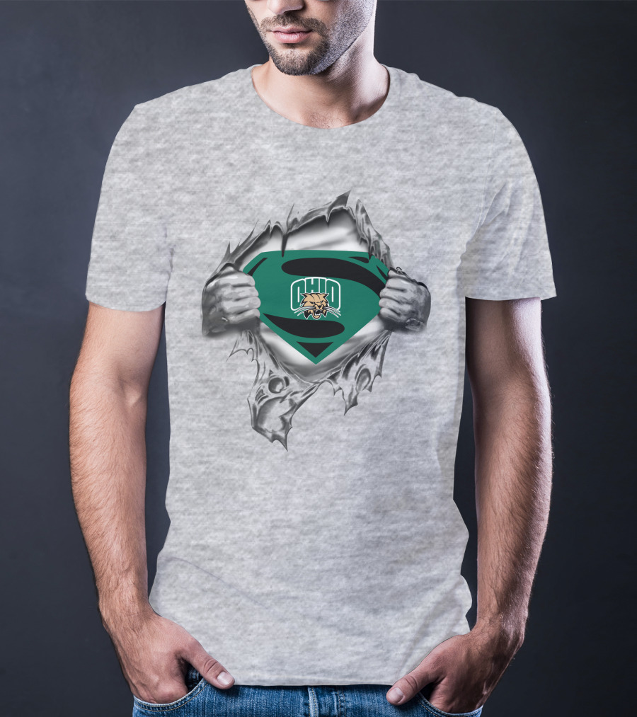 Ohio Bobcats Superman Logo Rip T-Shirt