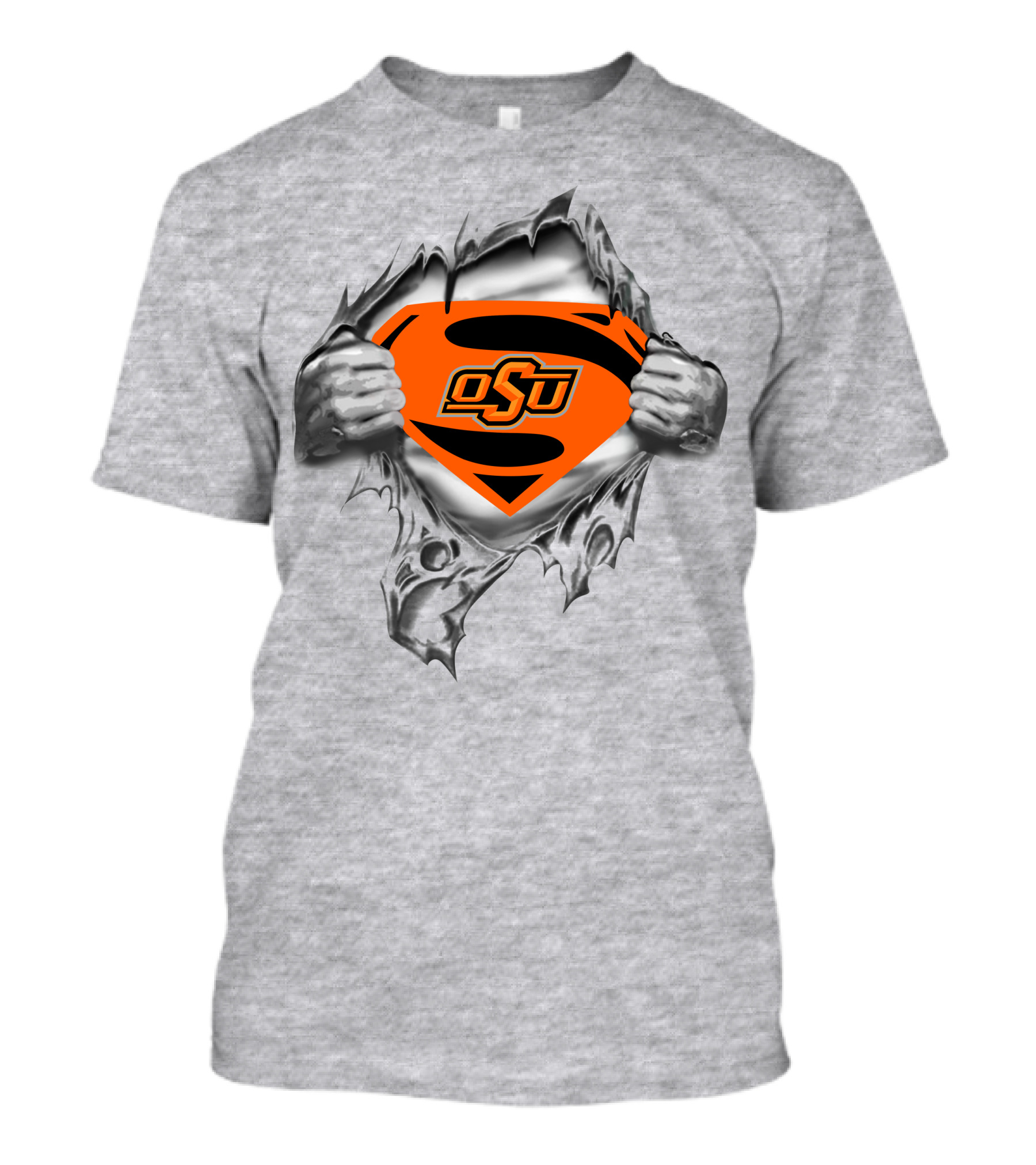 Oklahoma State Cowboys Osu Superman Logo Torn T-Shirt