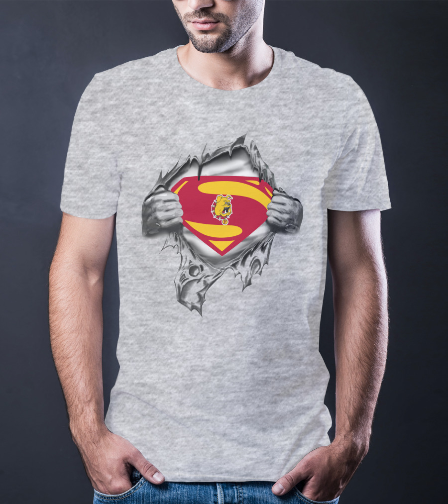 Ferris State Bulldogs Superman Logo Burst T-Shirt