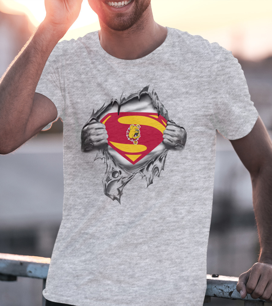 Ferris State Bulldogs Superman Logo Burst T-Shirt