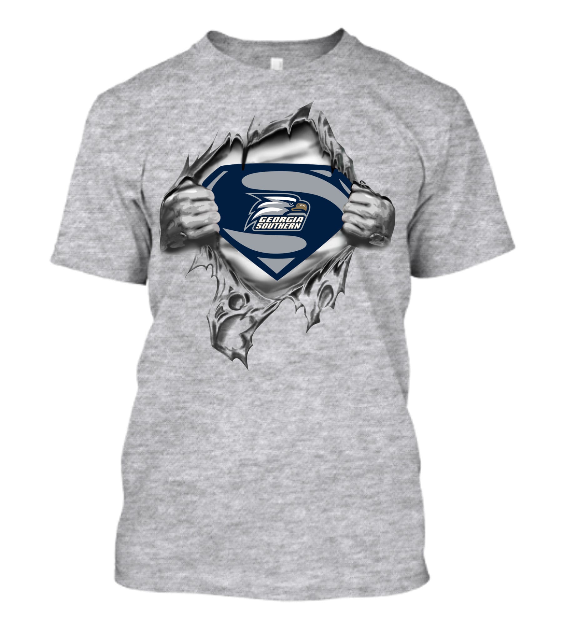 Georgia Southern Eagles Superman Logo Chest Tear T-Shirt