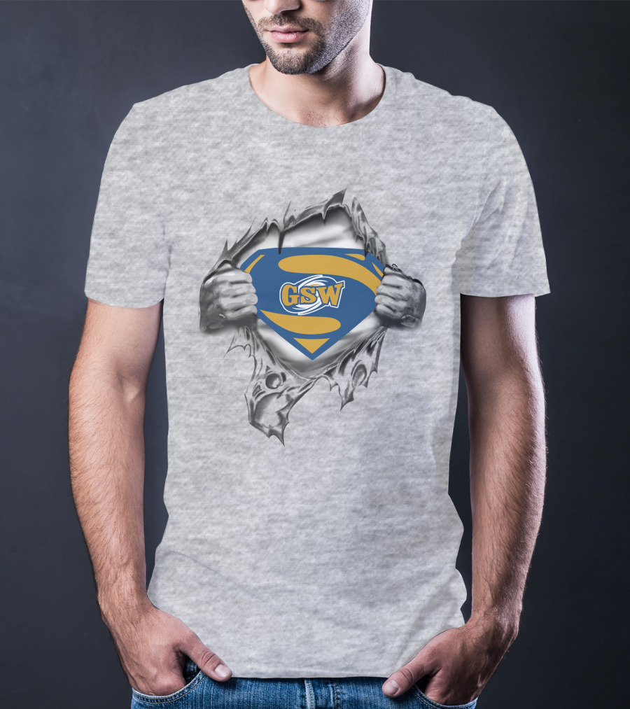 Georgia Southwestern St Hurricanes Gsw Superman Logo Rip T-Shirt