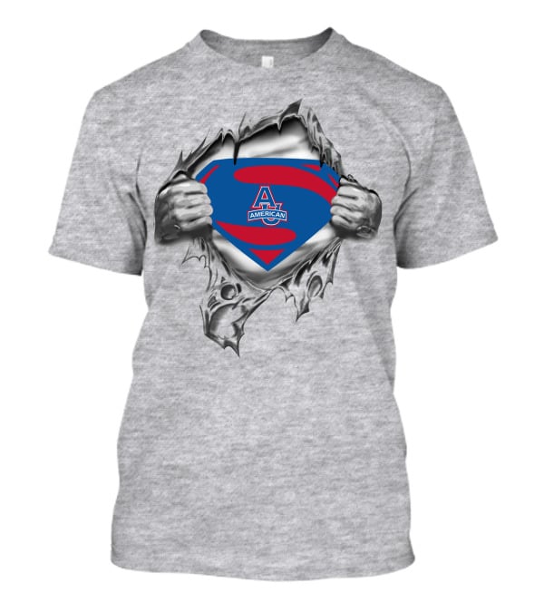 American University Superman Logo Tear Reveal T-Shirt