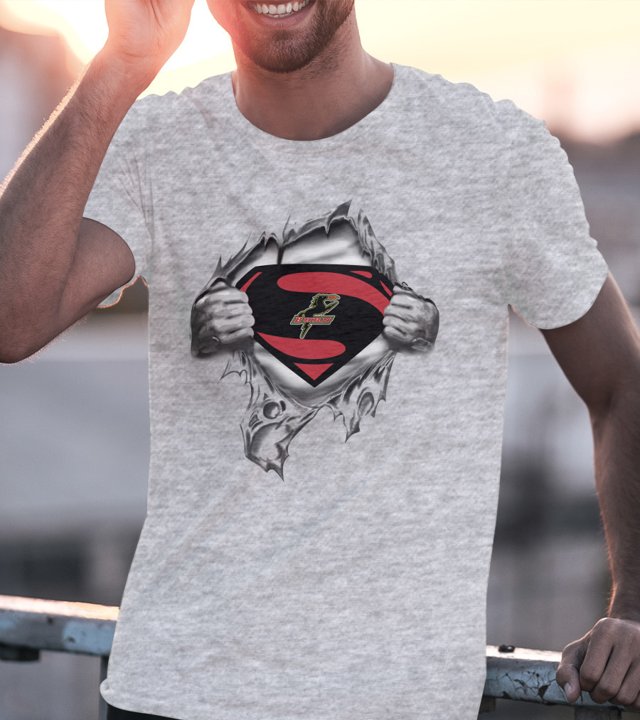 Dallas Burn Superman Logo With Torn Chest T-Shirt